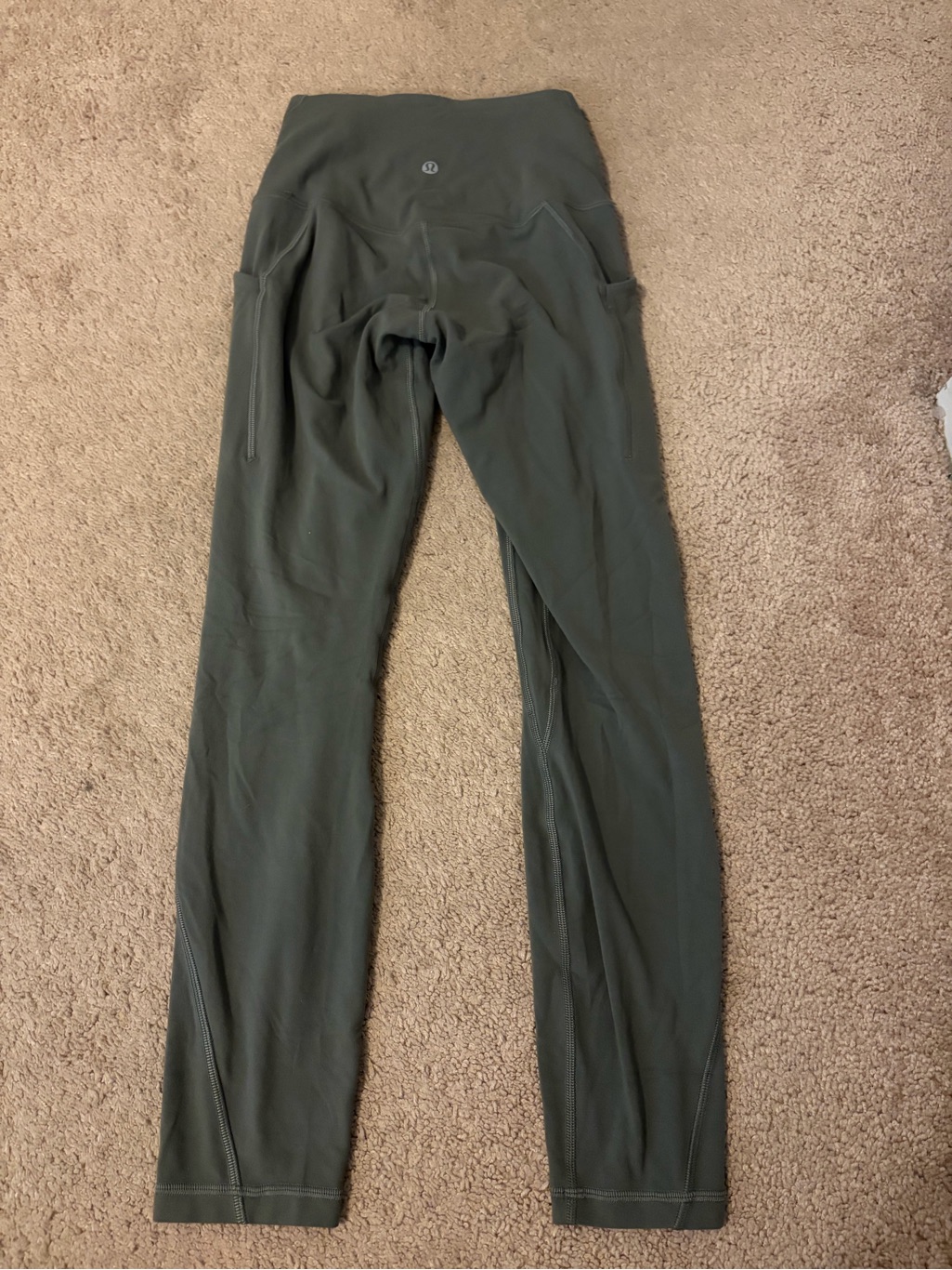Lululemon Athletica Olive Green High-Rise Leggings
